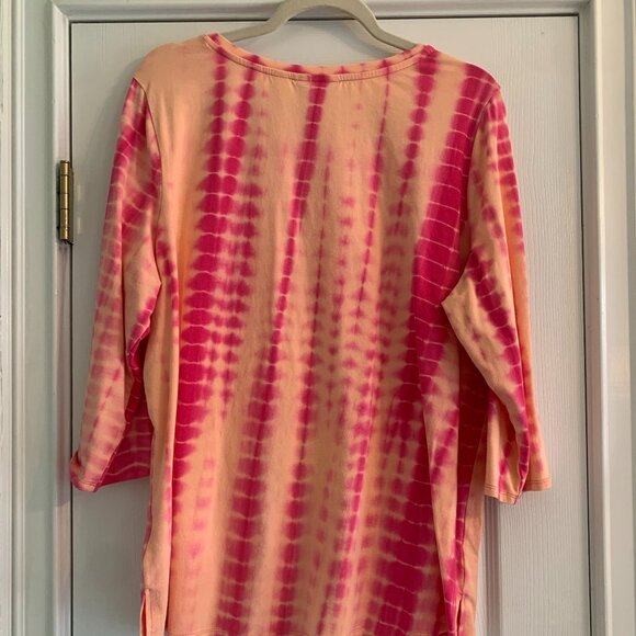 Belle by Kim Gravel TShirt Size XL Tie Dye Elbow Sleeve - Picture 2 of 8